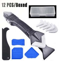 Epsilon 12 Pcs Caulking Tool Kit 6 In 1 Silicone Sealant Finishing Tool Stainless Steel Caulk Nozzle Kit Sealant Scraper Silicone Pad